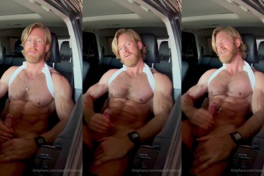 Jerking off in my car and shooting a load over my muscular body – Matthew Dubbe (mattoffthetrail) video thumbnail