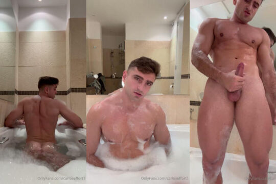 Having a bath and jerking off hard – Carlos Effort video thumbnail